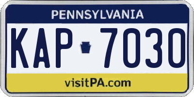 PA license plate KAP7030