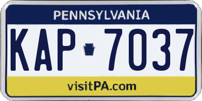 PA license plate KAP7037