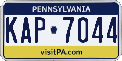 PA license plate KAP7044