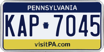 PA license plate KAP7045