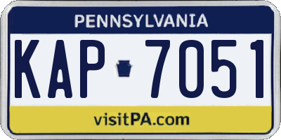 PA license plate KAP7051