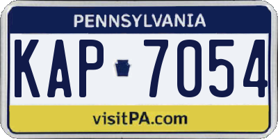 PA license plate KAP7054