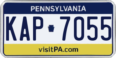 PA license plate KAP7055