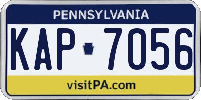 PA license plate KAP7056