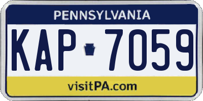 PA license plate KAP7059