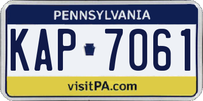 PA license plate KAP7061