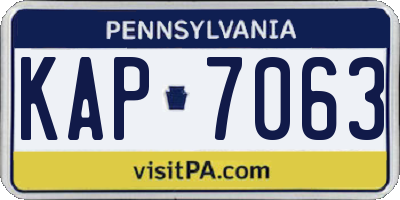 PA license plate KAP7063