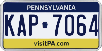 PA license plate KAP7064
