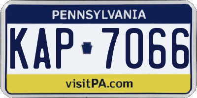 PA license plate KAP7066