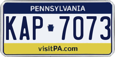 PA license plate KAP7073