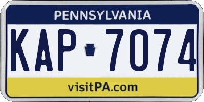 PA license plate KAP7074