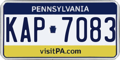 PA license plate KAP7083