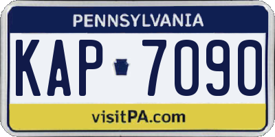 PA license plate KAP7090