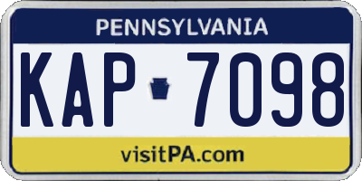PA license plate KAP7098