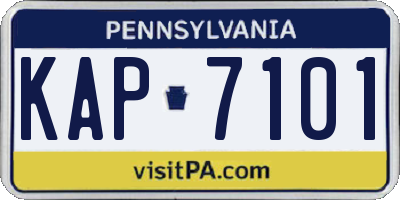 PA license plate KAP7101