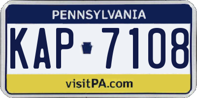 PA license plate KAP7108
