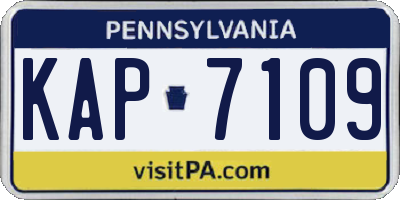 PA license plate KAP7109