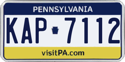 PA license plate KAP7112