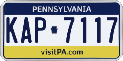 PA license plate KAP7117