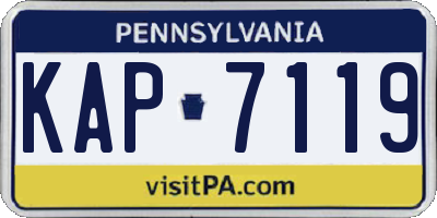 PA license plate KAP7119