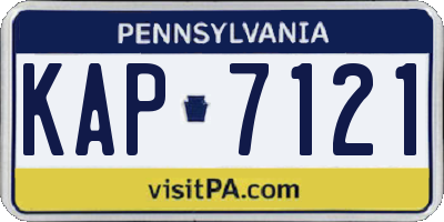 PA license plate KAP7121
