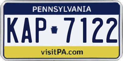 PA license plate KAP7122