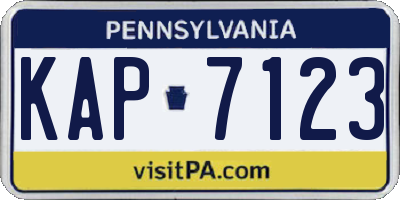 PA license plate KAP7123