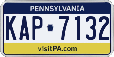 PA license plate KAP7132