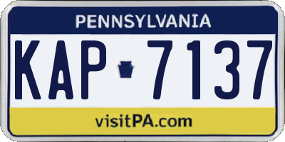 PA license plate KAP7137