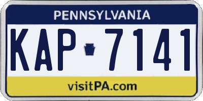 PA license plate KAP7141