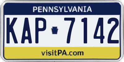 PA license plate KAP7142