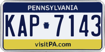 PA license plate KAP7143