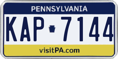 PA license plate KAP7144
