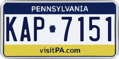 PA license plate KAP7151