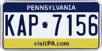 PA license plate KAP7156