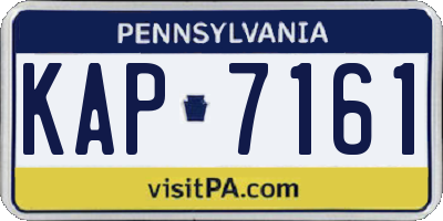 PA license plate KAP7161