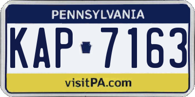 PA license plate KAP7163