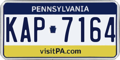 PA license plate KAP7164