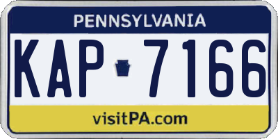 PA license plate KAP7166