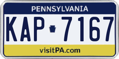 PA license plate KAP7167