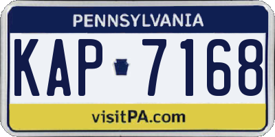 PA license plate KAP7168