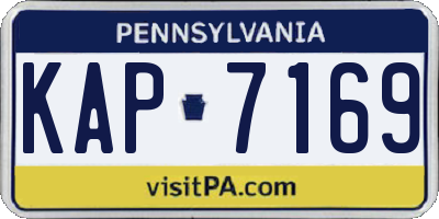 PA license plate KAP7169