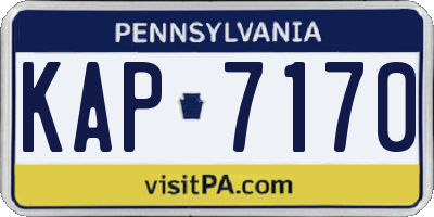 PA license plate KAP7170
