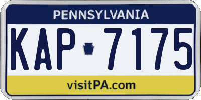 PA license plate KAP7175