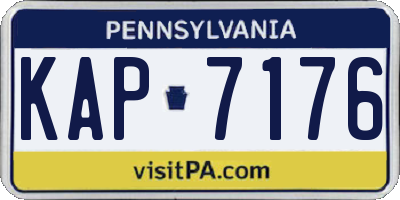 PA license plate KAP7176