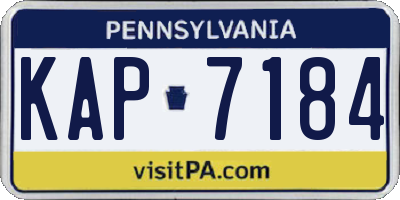 PA license plate KAP7184