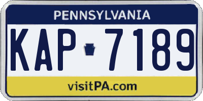 PA license plate KAP7189