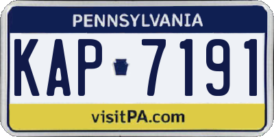 PA license plate KAP7191