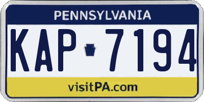 PA license plate KAP7194
