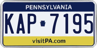 PA license plate KAP7195